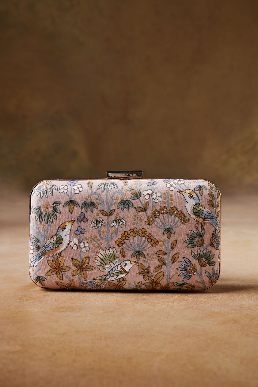 Pichhwai Clutch - Flamingo Pink, Blush, image 1